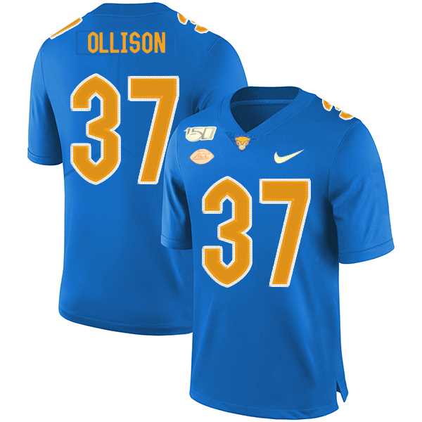 Pittsburgh Panthers 37 Qadree Ollison Blue 150th Anniversary Patch Nike College Football Jersey Dzhi